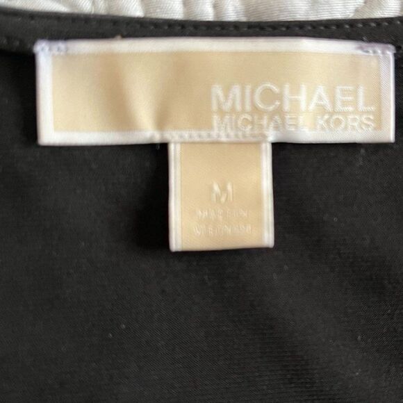 MICHAEL MICHAEL KORS || Black Short Ladder Sleeve Top. Sz. M - Picture 3 of 8